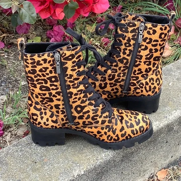 Schutz Leopard Print Boots Women Size 6.5 B - Picture 3 of 12